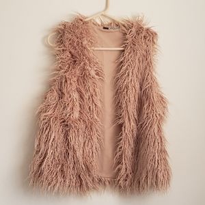 Fluffy Faux Fur Tan Vest